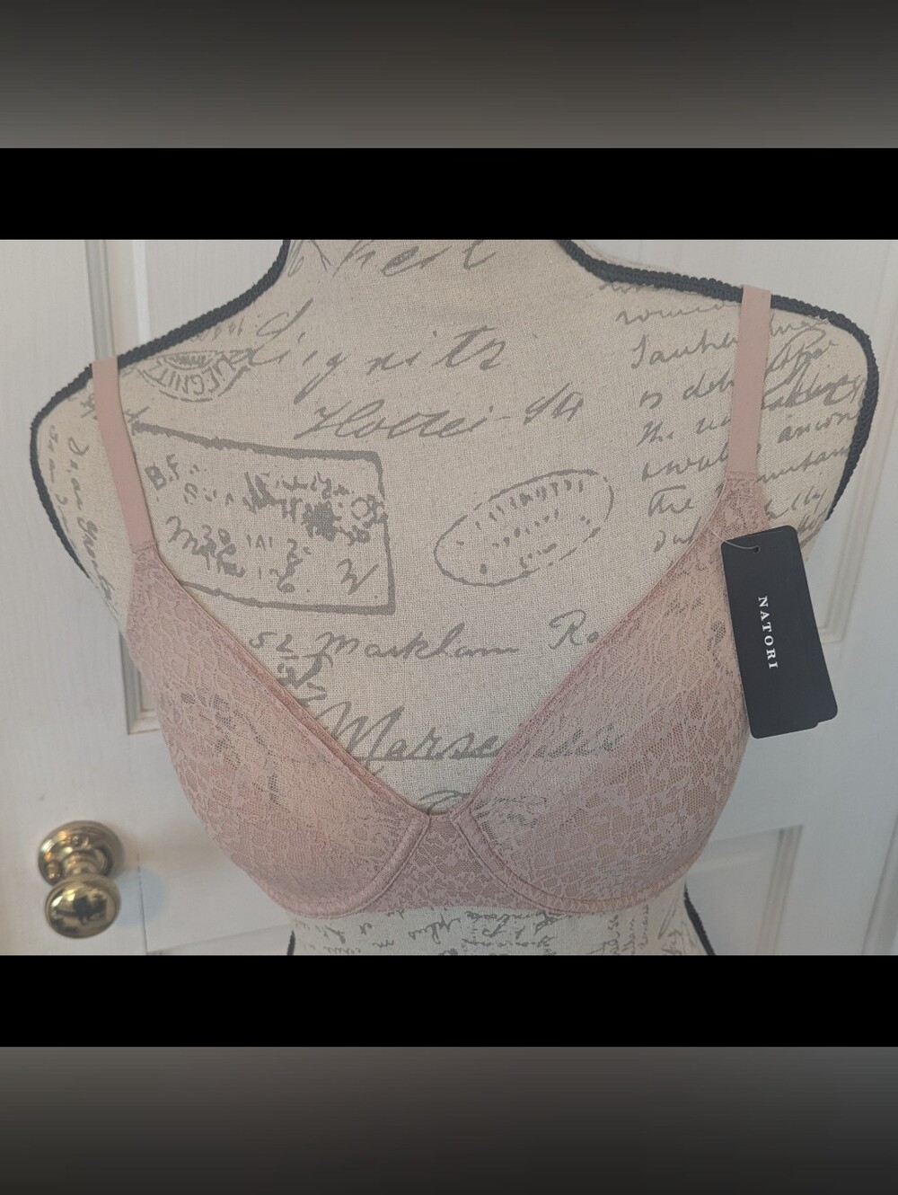 Natori Pretty Smooth Lace Bra Buff 30DD NWT